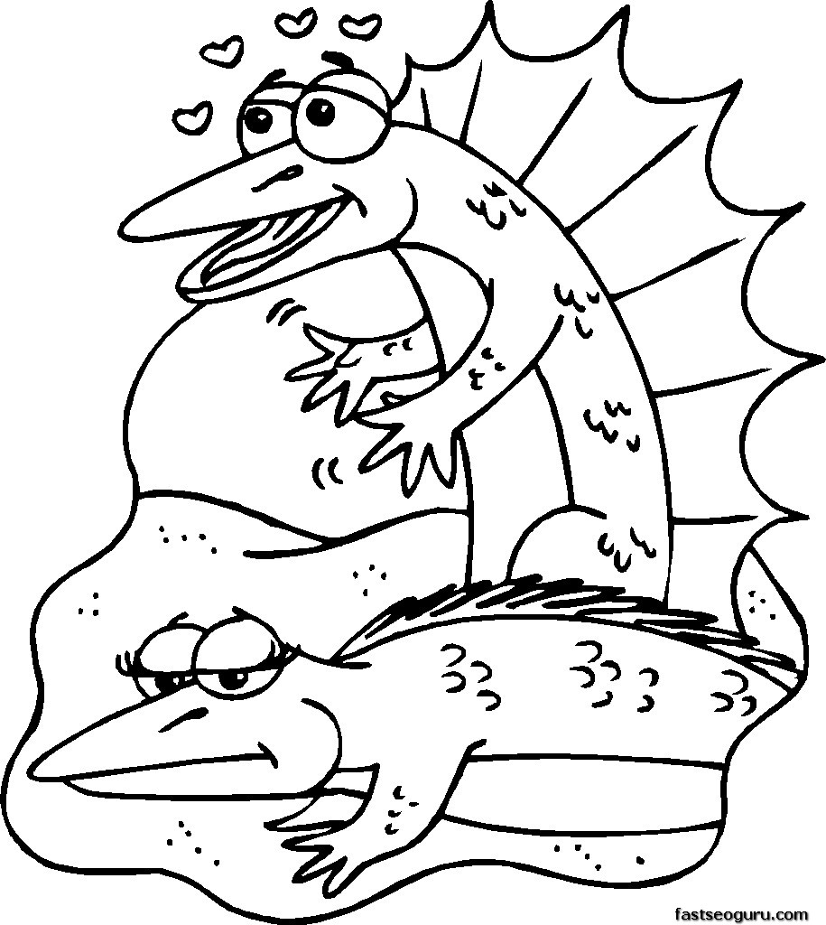 Printabel coloring pages of Lizards In Love